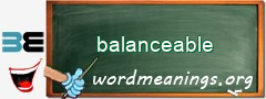 WordMeaning blackboard for balanceable